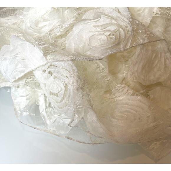 For Love & Lemons Cyrus Rosette Lace Floral Strapless White Maxi Gown Size Small - Picture 10 of 11